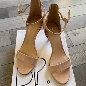 BP blush patent heels